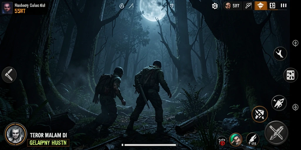 Tampilan mendebarkan dalam gameplay horror 55RT.