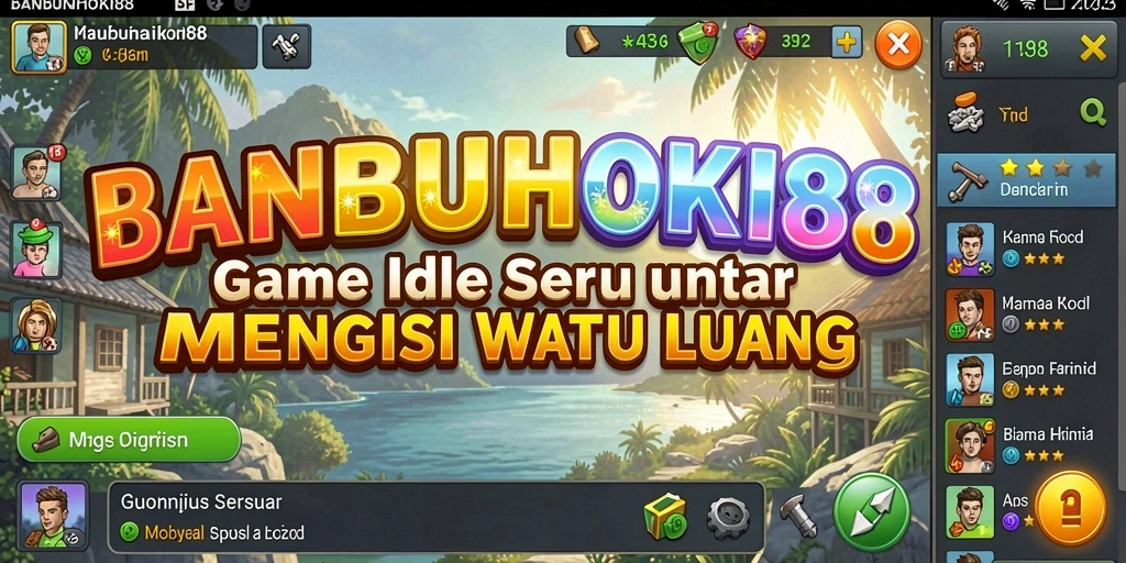 Tampilan gameplay menarik dari BANBUHOKI88 yang menampilkan karakter dan upgrade.