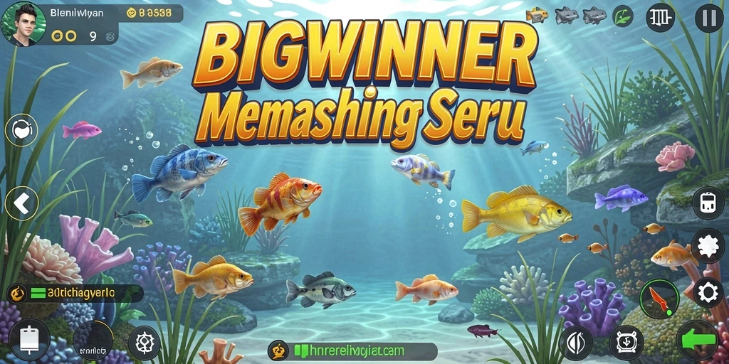 Tampilan gameplay BIGWINNER dengan aksi memancing yang seru.