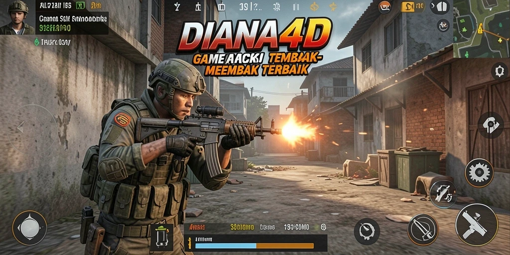 Screenshot gameplay DIANA4D menampilkan aksi tembak-menembak yang mendebarkan.