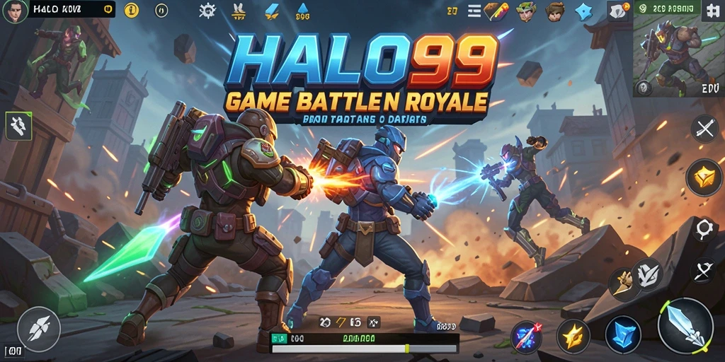 Gameplay HALO99 yang seru dan penuh aksi dalam Battle Royale.