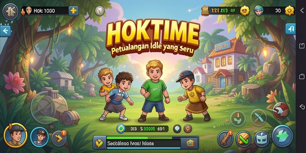 Tangkapan layar HOKITIME menampilkan karakter dalam suasana Idle yang menenangkan.