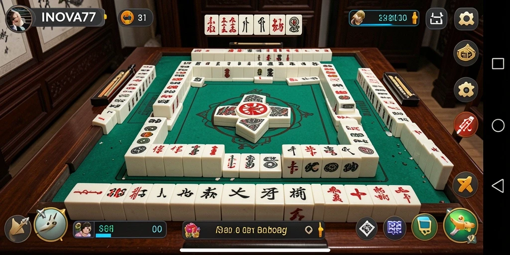 Tampilan gameplay menakjubkan dari INOVA77 yang penuh tantangan Mahjong.