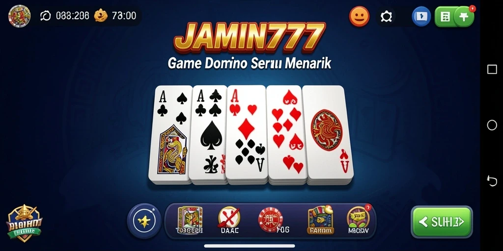 Tampilan gameplay seru dan interaktif dari game Domino JAMIN777.