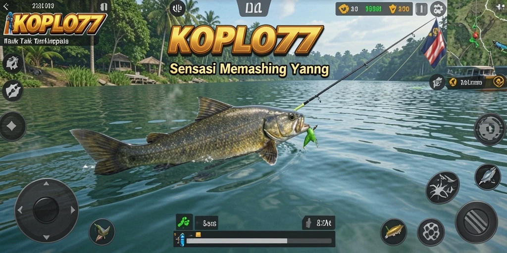 Gameplay KOPLO77 menampilkan aksi memancing yang mendebarkan dan lokasi indah.