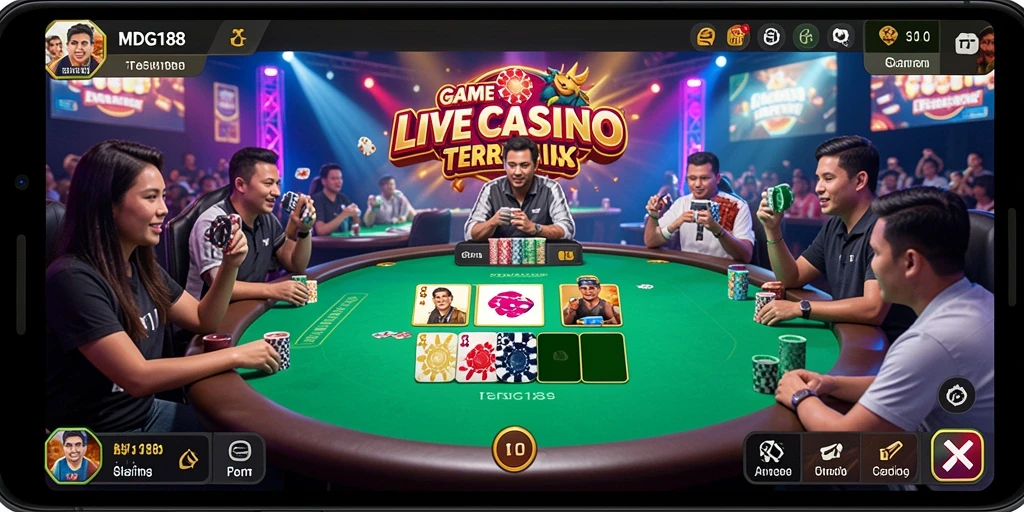 Tampilan gameplay MDG188 yang menarik di Live Casino.