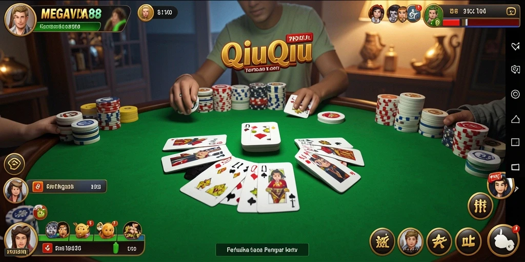 Tampilan menarik dari gameplay QiuQiu di MEGAVISA88.
