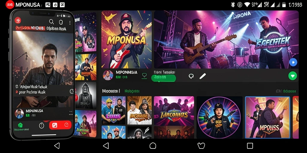 Screenshot MPONUSA menampilkan gameplay dan fitur musik interaktif.
