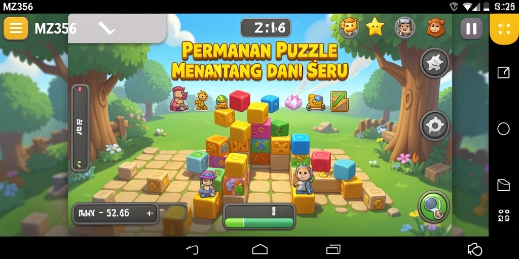 Screenshot MZ356 menunjukkan gameplay menegangkan dengan berbagai teka-teki menarik.