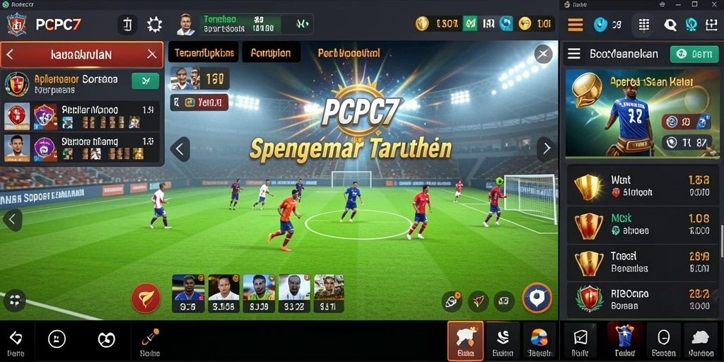 Screenshot utama PCPC7 menampilkan tampilan antarmuka aplikasi Sportsbook yang mudah digunakan.