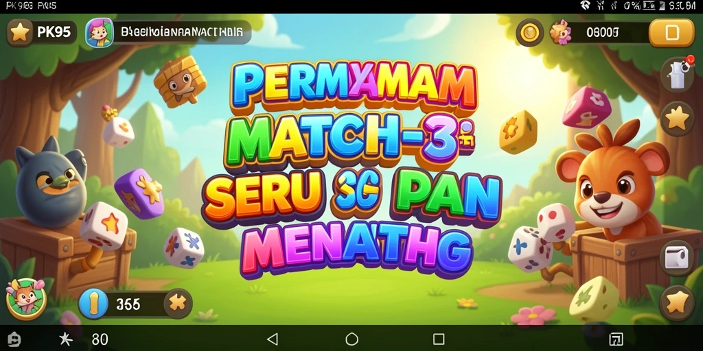 Tampilan gameplay PK95 yang penuh warna dan menantang.