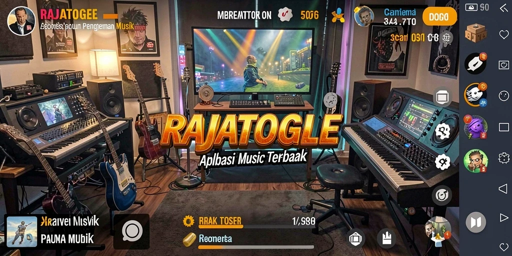 Tampilan gameplay menarik dalam aplikasi musik RAJATOGEL.