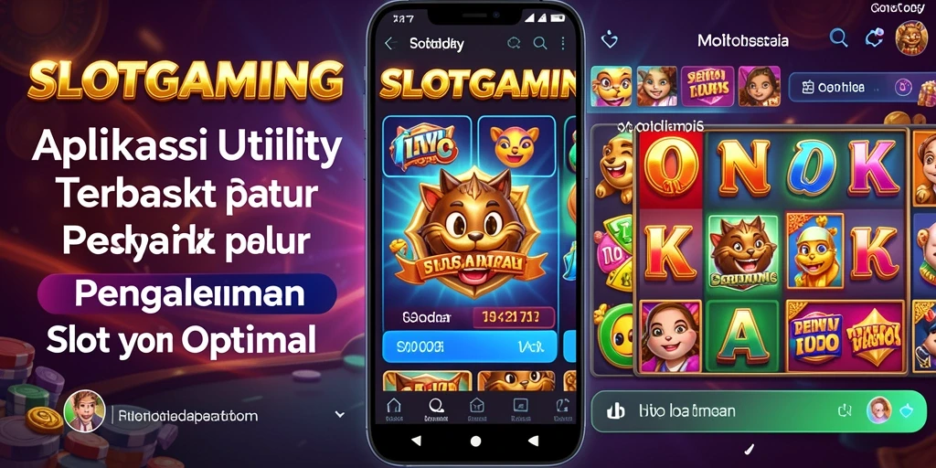 Screenshot utama SLOTGAMING menampilkan antarmuka aplikasi Utility dengan fitur analitik dan tutorial.