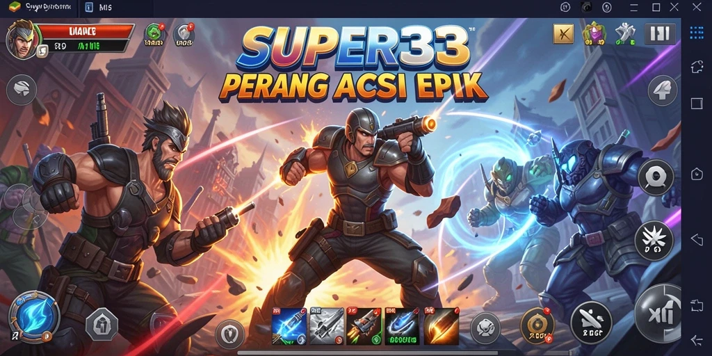 Tampilan menarik gameplay SUPER33 dengan aksi bertempur yang mendebarkan.