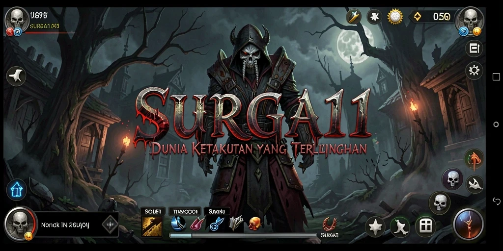 Screenshot gameplay SURGA11 menampilkan suasana mencekam dan penuh ketegangan.